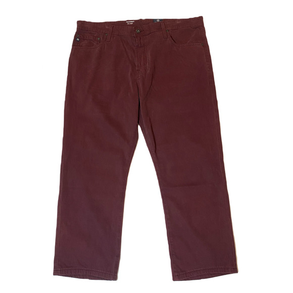 AG Adriano Goldschmied Pants Men 38x32 Everett Slim Straight Twill 5 Pocket Red - Picture 1 of 4